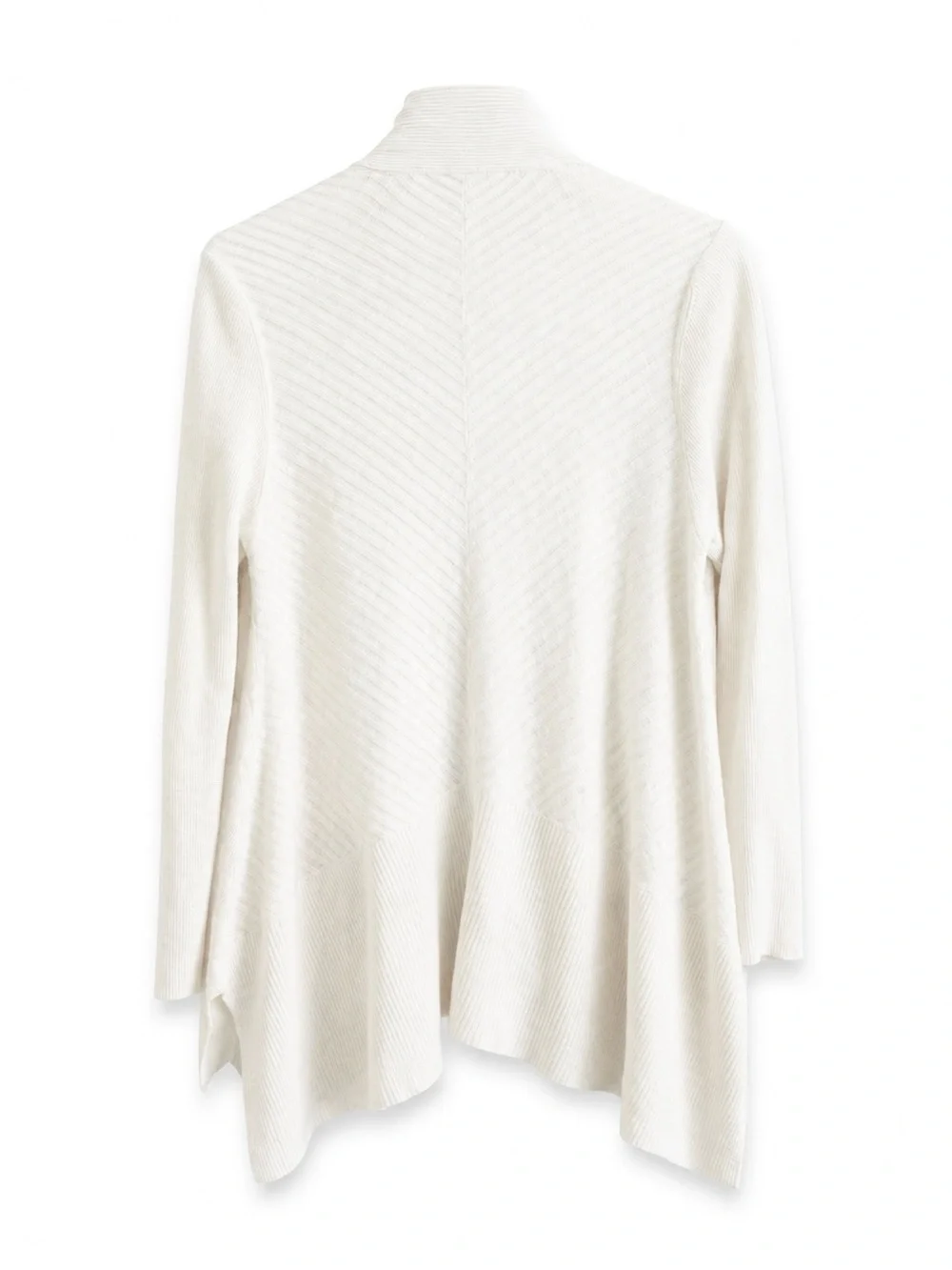 Eileen Fisher Linen Blend Open Front Cardigan Ivory Lagenlook Drape SZ S - Picture 3 of 3